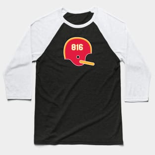 Kansas City Chiefs 816 Helmet Baseball T-Shirt